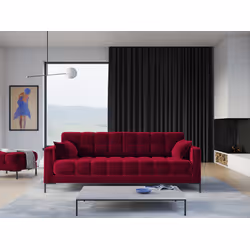 Aksamitna sofa 4-osobowa MAMAIA - czarne nogi