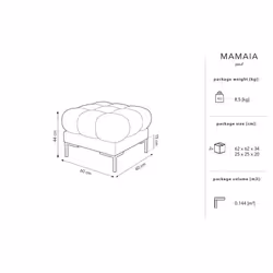 Aksamitny puf MAMAIA - czarne nogi