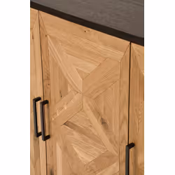 Komoda drewniana 3D1S INDUS - dąb/czarny