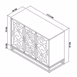Komoda drewniana 3D1S INDUS - dąb/czarny