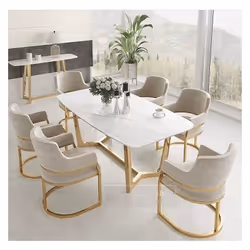 Stół WHITE CARRERA 160x90 - biały/złoty