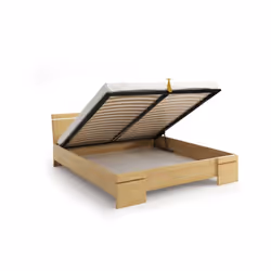 Łóżko drewniane sosnowe ze skrzynią na pościel SPARTA Maxi&ST 140x200 - naturalny