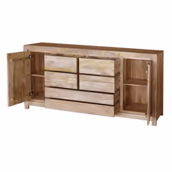Komoda drewniana z szufladami NARVIK NR-06-MN 200 cm - naturalny