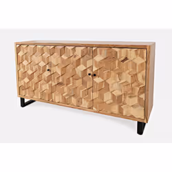 Komoda drewniana retro AVOLA NATURAL 3D - naturalne drewno