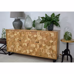 Komoda drewniana retro AVOLA NATURAL 3D - naturalne drewno