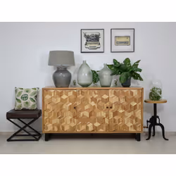 Komoda drewniana retro AVOLA NATURAL 3D - naturalne drewno