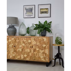Komoda drewniana retro AVOLA NATURAL 3D - naturalne drewno