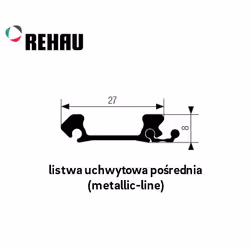 Listwa uchwytowa pośrednia METALLIC-LINE FRAME - stal nierdzewna / dł. 250 cm