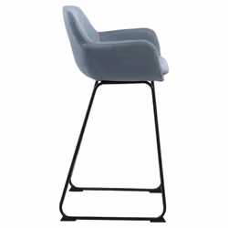 Lisa bar stool Seat dusty blue Town 89 Base metal matt black 2-Pack