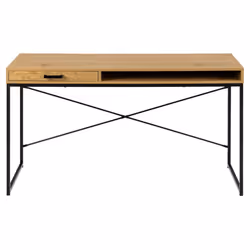 Biurko z szufladą i półką SEAFORD 140 cm - dziki dąb