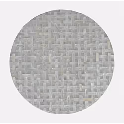 Stolik okrągły z muszli AVOLA GREY BASKET WEAVE - szary