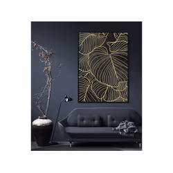 Obraz złote liście A0881 80x120 cm - czarny