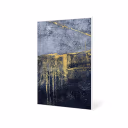 Obraz abstrakcja A0409 100x140 cm - złoto-granatowy