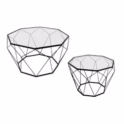 Stolik geometryczny TOYJ19-653 Ø74x42 cm - czarny