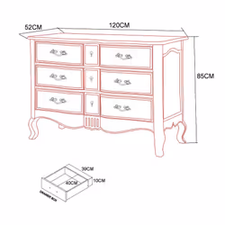 Komoda VENEZIA BIANCO 815K - 9 szuflad