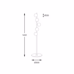 Lampa podłogowa ALI 5649 - biały/złoty/czarny