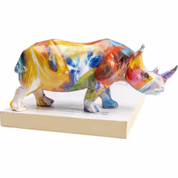 Figurka dekoracyjna COLORED RHINO - multikolor