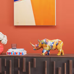 Figurka dekoracyjna COLORED RHINO - multikolor