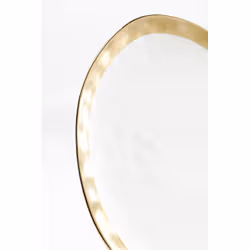Talerz porcelanowy BELL 31 - biały/złoty