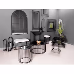 Lustro w ramie z drucików TOYJ19-646 55x120 cm - czarny