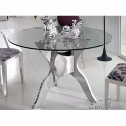 Stół okrągły ze szklanym blatem TH314 120 cm
