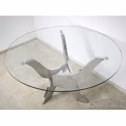 Stół okrągły ze szklanym blatem TH314 120 cm