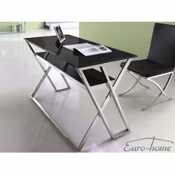 Biurko GG1008 - srebrny/czarne szkło