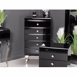 Szafka szklana glamour JSF469 55x41x99 cm - czarny połysk