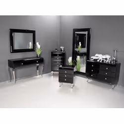 Szafka szklana glamour JSF469 55x41x99 cm - czarny połysk