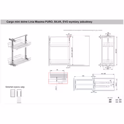 MAXIMA PURO Cargo mini dolne 400 L-480 metal/drewno czarny mat/dąb