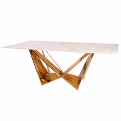 Stół designerski CT2061 200x100 - biały/złoty