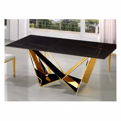 Stół designerski CT2061 200x100 - czarny/złoty