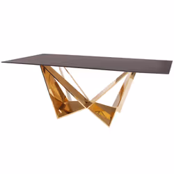 Stół designerski CT2061 200x100 - czarny/złoty