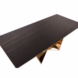 Stół designerski CT2061 200x100 - czarny/złoty