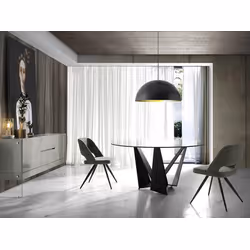 Designerski stół okrągły CT2061R 150 cm - transparentny/czarny