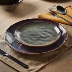 Talerz płaski ceramiczny 28 cm ciemnoniebieski