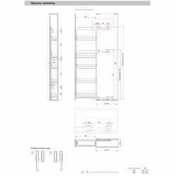 MAXIMA PURO Cargo maxi boczne 200 prawe metal/drewno czarny mat/dąb