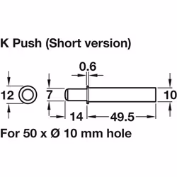 K-Push Tech, 14 Mm, Magnes, Biały