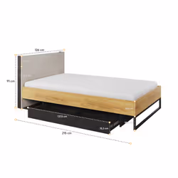 Łóżko TEEN FLEX TF-17 120x200 - hikora naturalna/silk flou