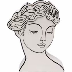 Wazon ceramiczny FAVOLA LADY 26 - biały/czarny