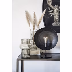 Lampa stołowa metalowa czarna 33x40 cm