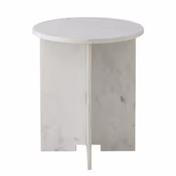 Stolik boczny marmurowy JASMIA 46 cm - biały