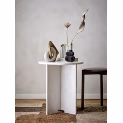 Stolik boczny marmurowy JASMIA 46 cm - biały