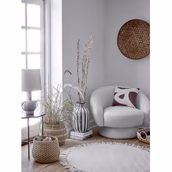 Fotel TED LOUNGE - biały/beżowy