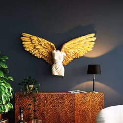 Dekoracja ścienna GUARDIAN ANGEL FEMALE 124x71 - beżowy/złoty