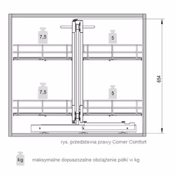 MAXIMA PURO Corner Comfort 800 prawy metal/szkło biały mat/bezbarwny
