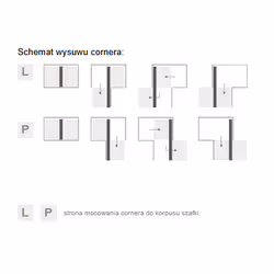 MAXIMA PURO Corner Comfort 800 lewy metal/drewno czarny mat/dąb