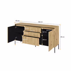 Komoda 2-drzwiowa z szufladami TREND TR-01 - dąb artisan