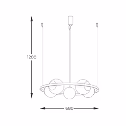 Lampa wisząca ORBIT 5 5011 - czarny/biały