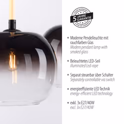 Lampa wisząca LUMA 2411-18 - czarny